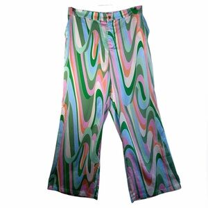 Beulah Woman's Wide Leg Multicolor Swirl Pants